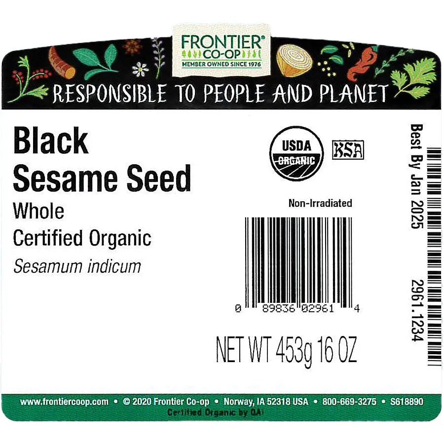 Frontier Co-op Black Sesame Seed, Organic 1 lb.