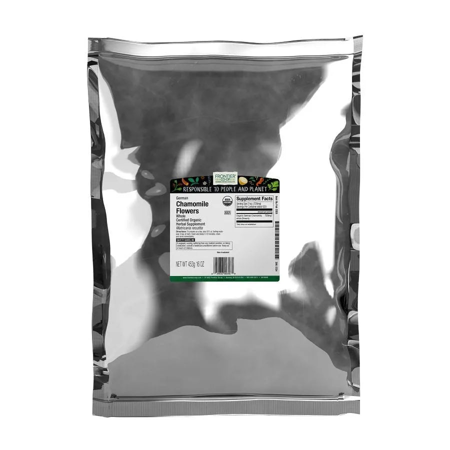 Frontier Co-op German Chamomile Flowers, Whole, Organic 1 lb.