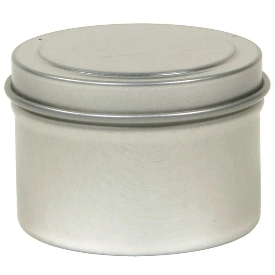 Round Metal Tin with Silver Finish 1 oz