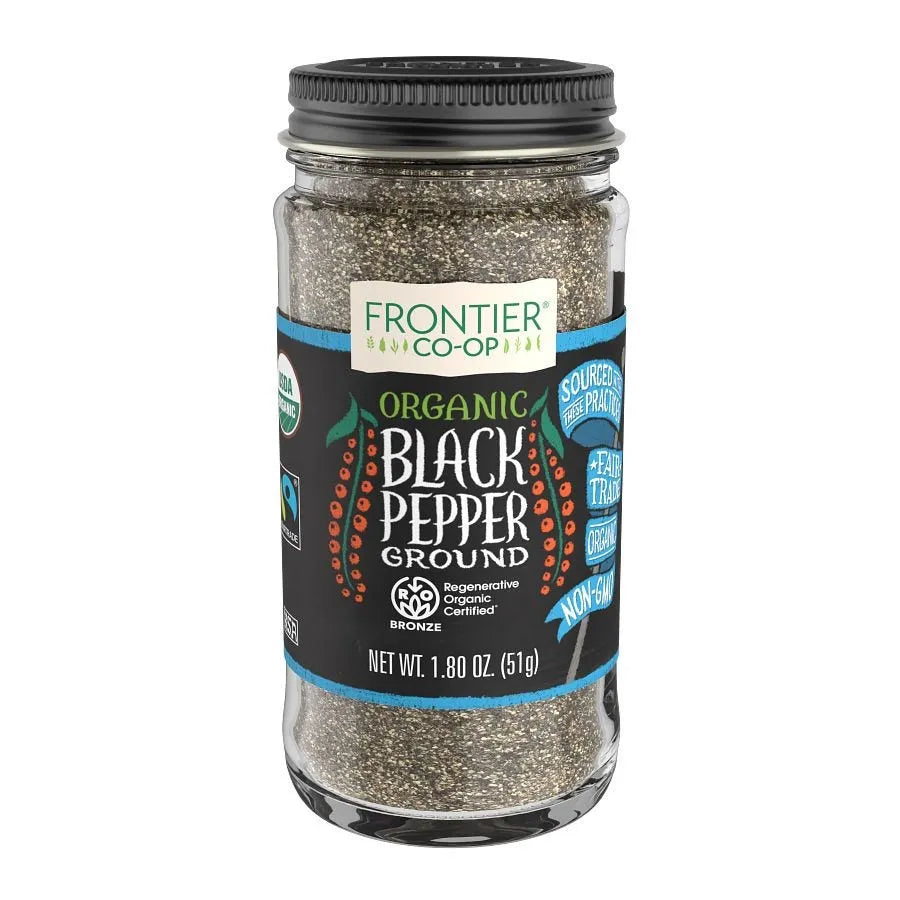 Frontier Co-op Black Pepper, Ground, Regenerative Organic Certified® 1.80 oz.