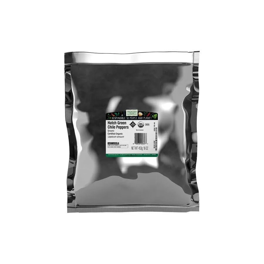 Frontier Co-op Hatch Green Chile Peppers, Ground, Organic 1 lb.