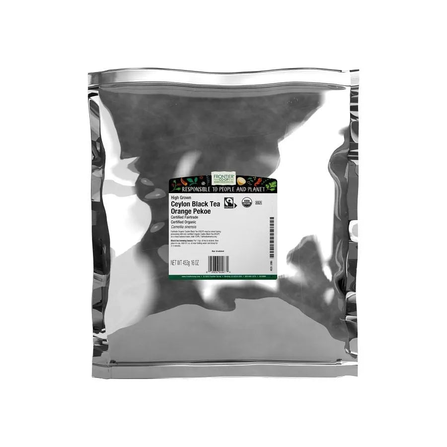 Frontier Co-op Ceylon Black Tea (High Grown OP Grade), Organic, Fairtrade Certified 1 lb.