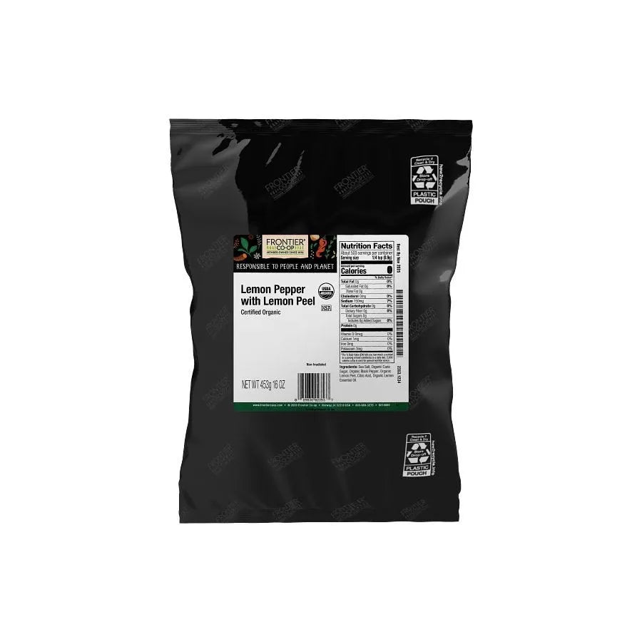 Frontier Co-op Lemon Pepper with Lemon Peel, Organic 1 lb.