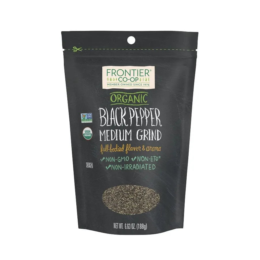 Frontier Co-op Black Pepper, Medium Grind, Organic 6.63 oz.