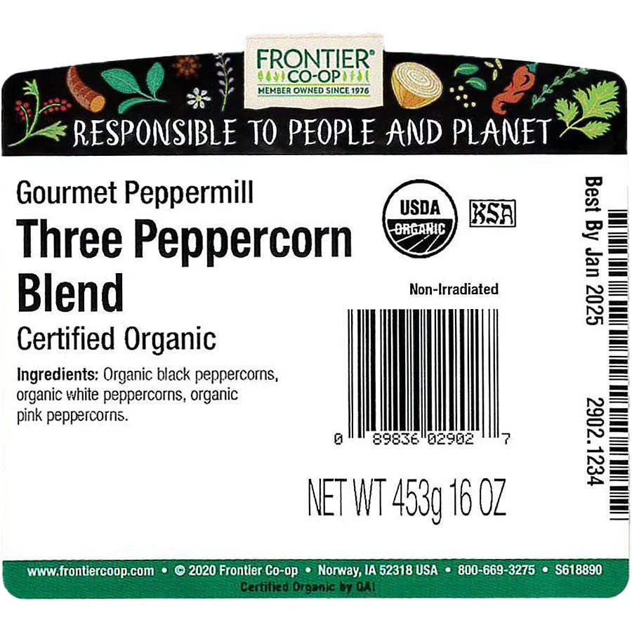 Frontier Co-op 3-Pepper Peppermill Blend, Organic 1 lb.