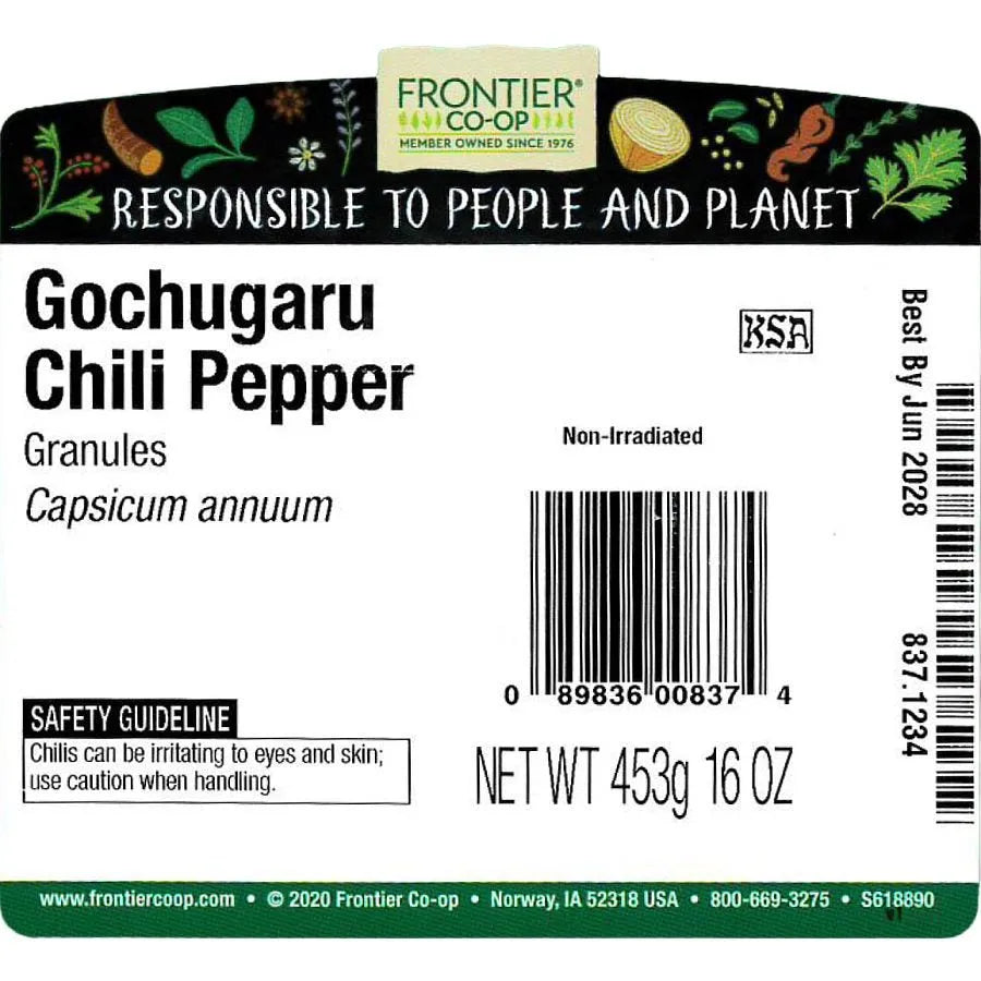 Frontier Co-op Gochugaru Chili Pepper Granules 1 lb.