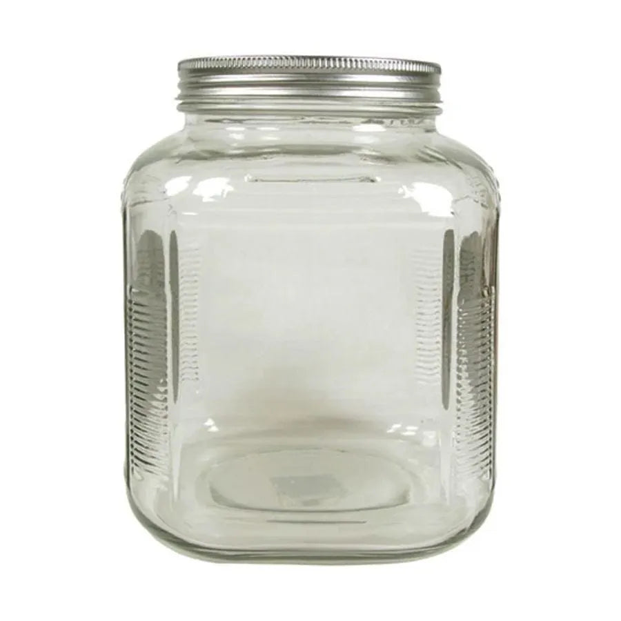 Gallon Square Wide-Mouth Jar with Lid 1 gallon 4 count