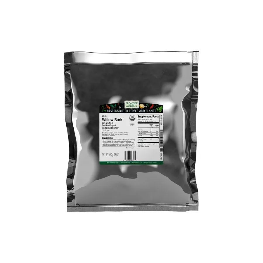 Frontier Co-op Willow Bark, Cut & Sifted, Organic 1 lb.