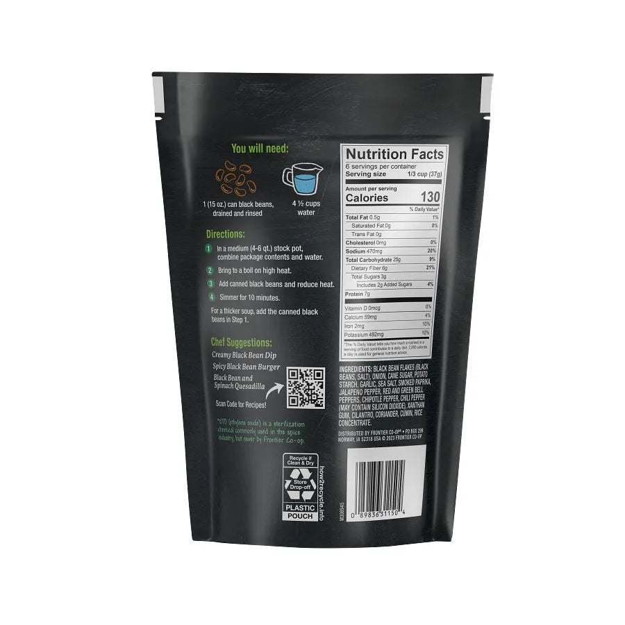 Frontier Co-op Spicy Black Bean Soup Mix 7.90 oz.